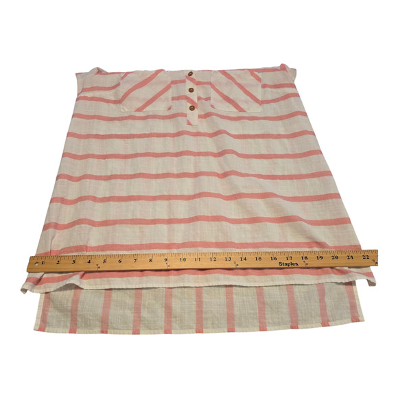 Soft Surroundings Popover Top Tunic Womens Medium White/Pink Modena Lightweight - Picture 7 of 9